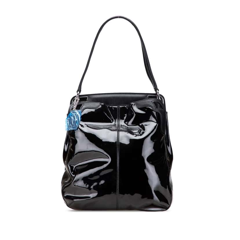 Cartier Patent Marcello De Cartier Shoulder Bag Black Leather Good condition - Front View