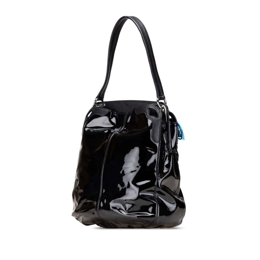 Cartier Patent Marcello De Cartier Shoulder Bag Black Leather Good condition - Back View