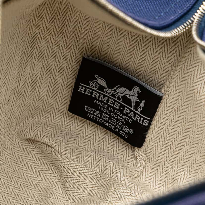 Hermès Small Canvas Bride A Brac Case Blue Canvas Good condition - Box View