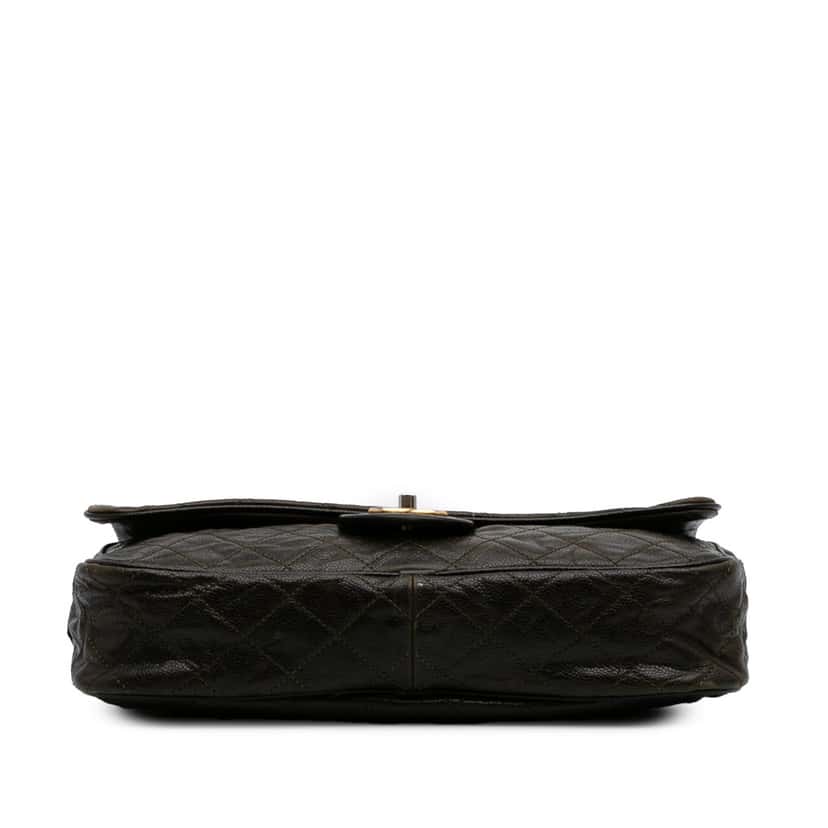Chanel Large Quilted Glazed Caviar Shiva Flap Brown Leather Good condition - Inside View