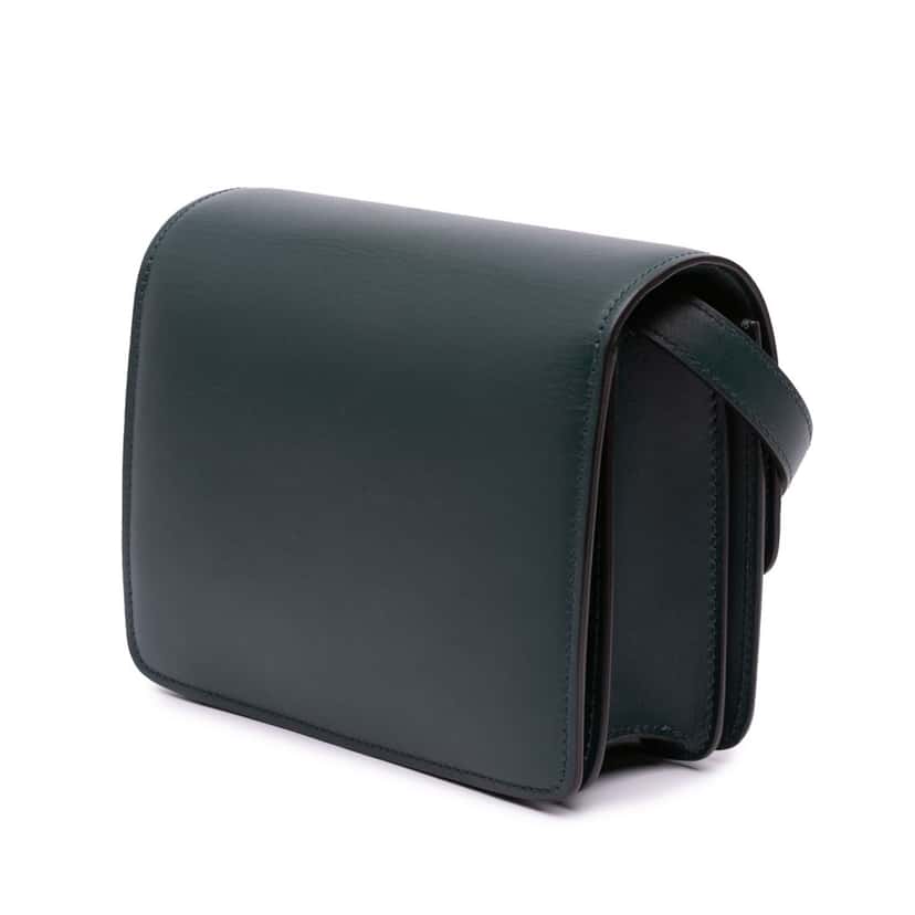 Celine Small Calfskin Classic Box Green Leather Good condition - Back View