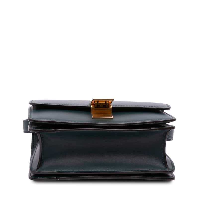 Celine Small Calfskin Classic Box Green Leather Good condition - Inside View