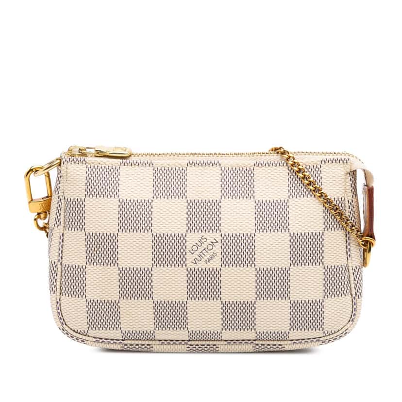 Louis Vuitton Damier Azur Mini Pochette Accessoires White Canvas Good condition - Front View