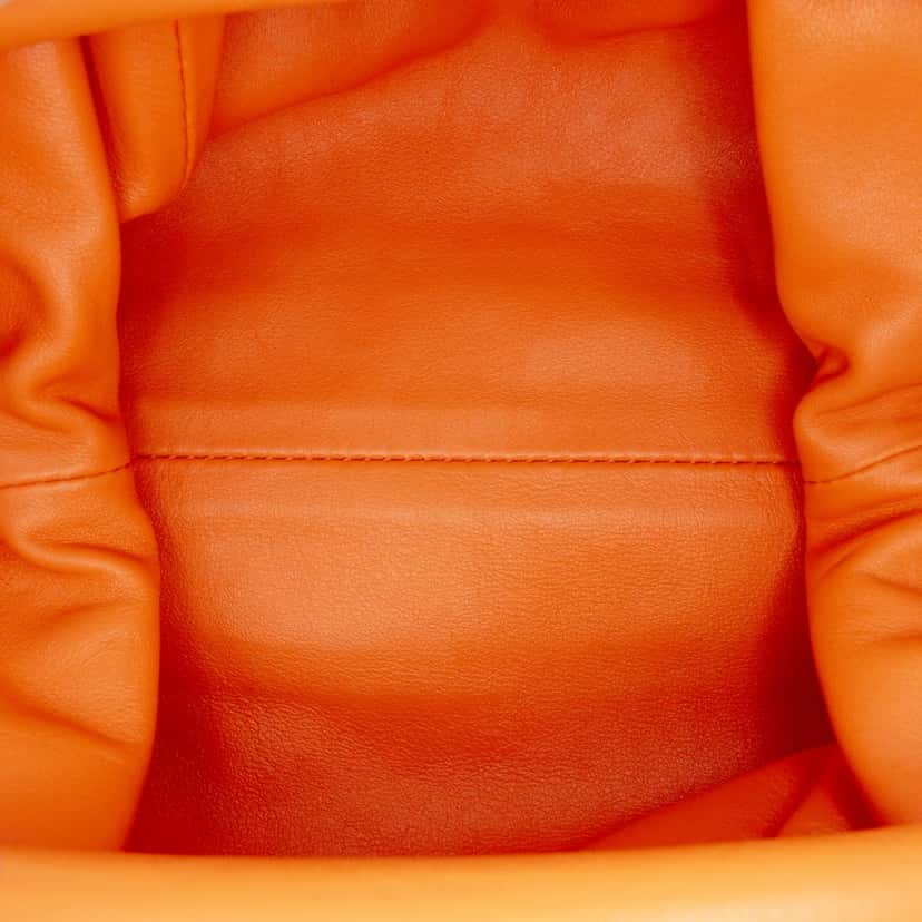 Bottega Veneta Lambskin The Mini Pouch Crossbody Orange Leather Good condition - Model View
