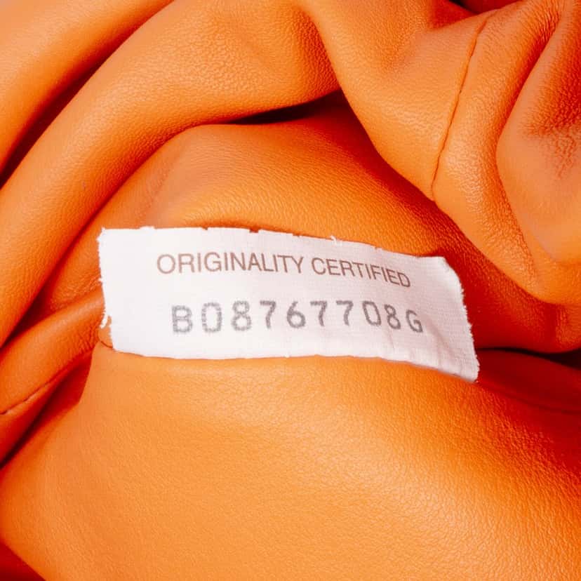 Bottega Veneta Lambskin The Mini Pouch Crossbody Orange Leather Good condition - Box View