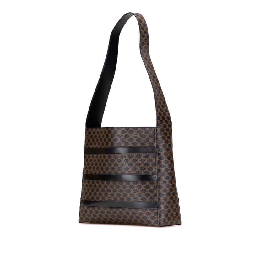 Celine Macadam Coated Canvas Shoulder Bag Brown Canvas Good condition - Back View