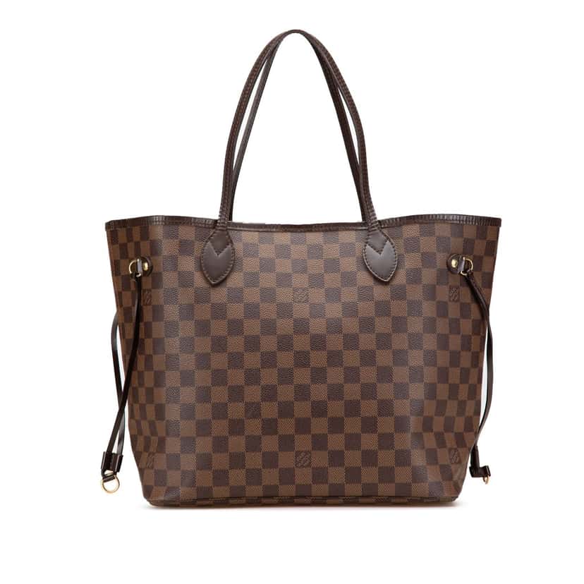 Louis Vuitton Damier Ebene Neverfull MM Brown Canvas Good condition - Front View