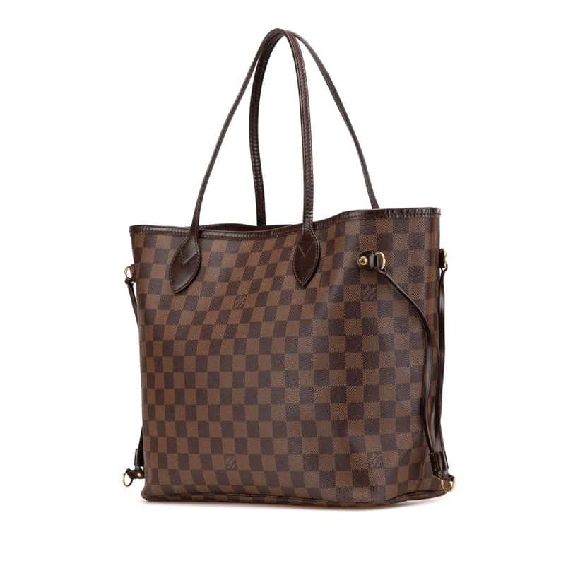 Louis Vuitton Damier Ebene Neverfull MM Brown Canvas Good condition - Back View