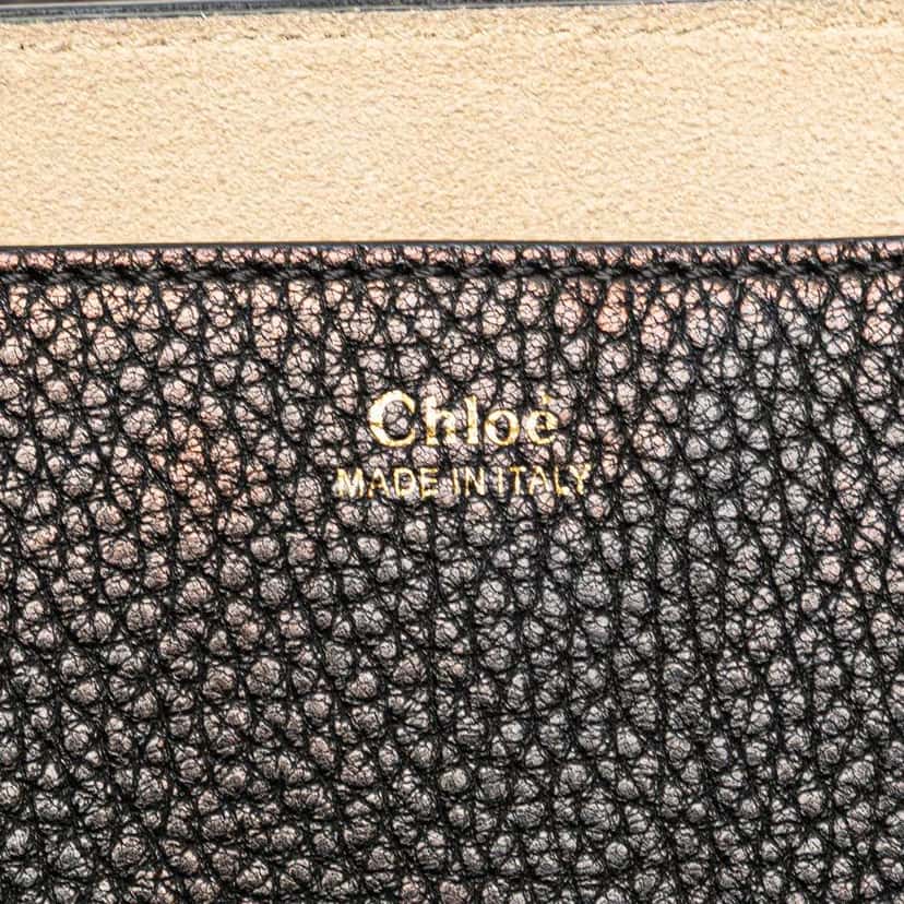 Chloé Large Grained Lambskin Drew Crossbody Black Leather Good condition - Box View