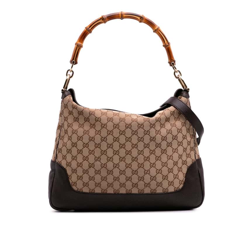 Gucci GG Canvas Bamboo Diana Satchel Brown Canvas Good condition - Front View