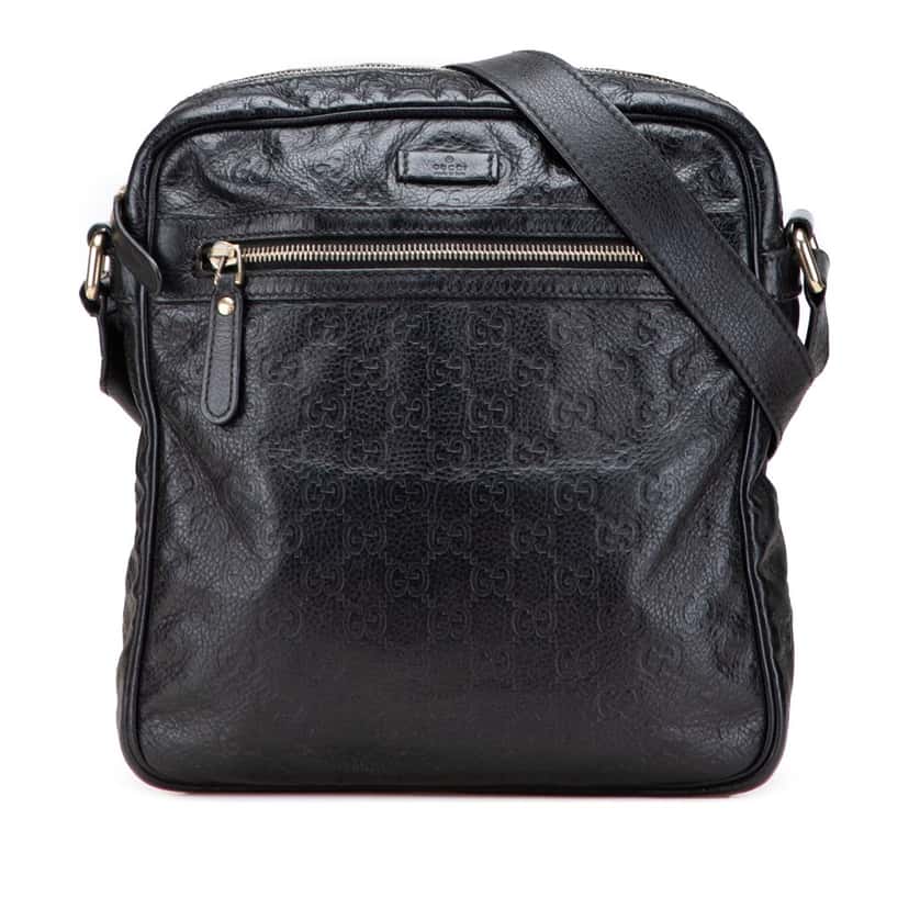 Gucci Guccissima Crossbody Black Leather Good condition - Front View