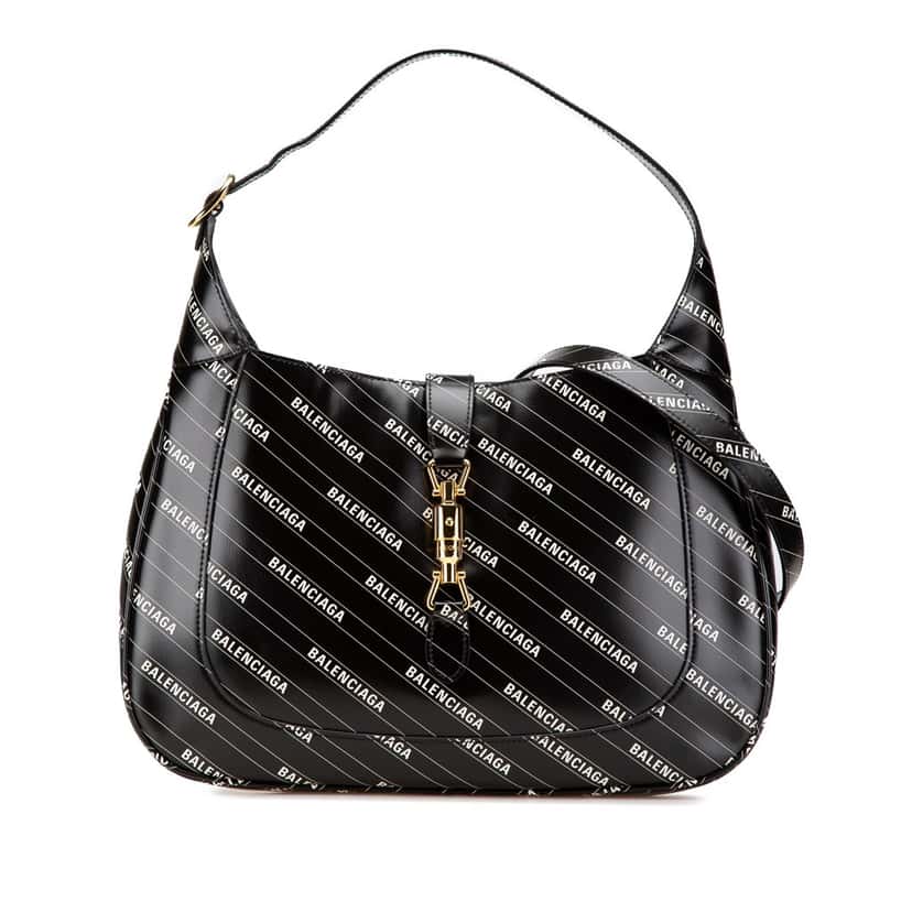 Gucci Balenciaga The Hacker Project Medium Calfskin Jackie 1961 Crossbody Black Leather Good condition - Front View