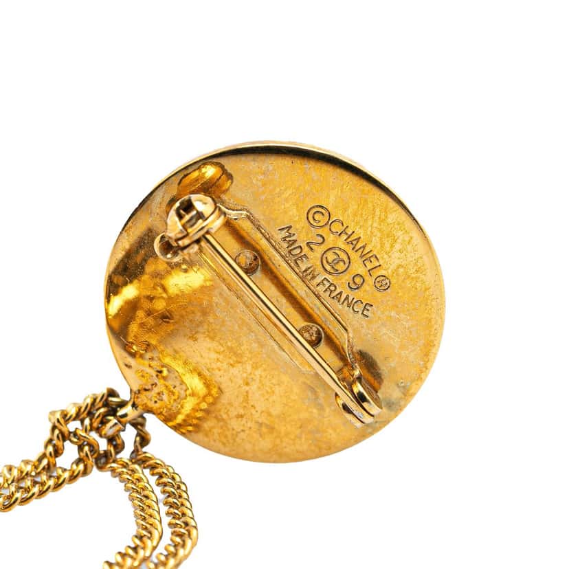 Chanel Gold Plated CC Quilted Flap Bag Brooch Gold Metal Good condition - Inside View