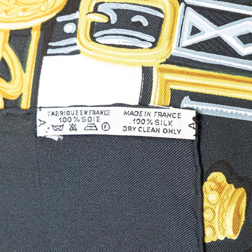 Hermès Brides de Gala Silk Scarf Black Silk Good condition - Back View