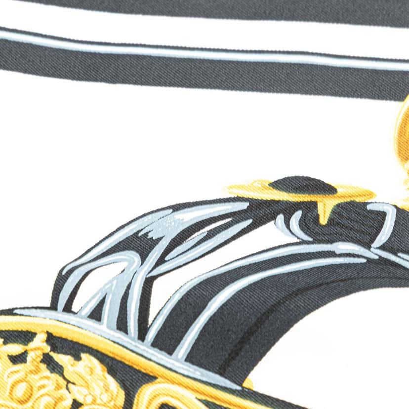 Hermès Brides de Gala Silk Scarf Black Silk Good condition - Model View