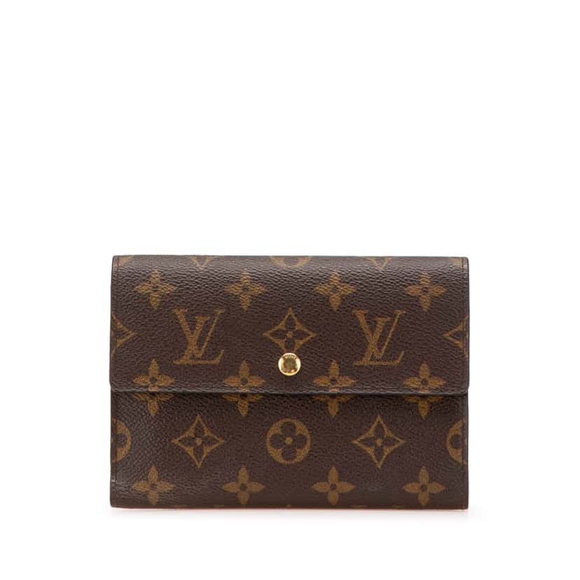 Louis Vuitton Monogram Porte Tresor Etui Papier Wallet Brown Canvas Good condition - Front View