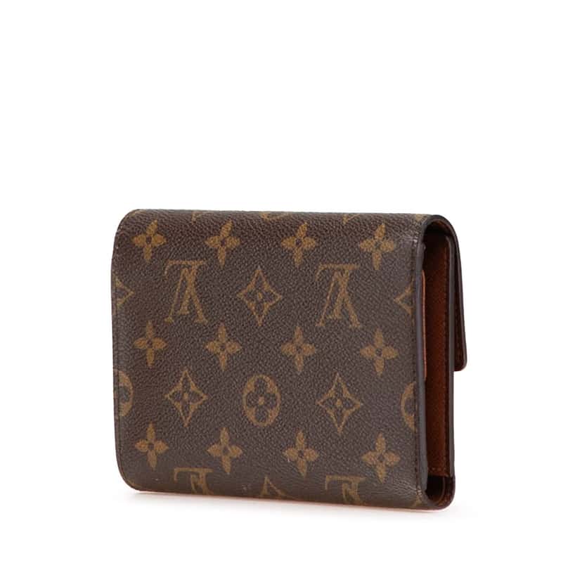 Louis Vuitton Monogram Porte Tresor Etui Papier Wallet Brown Canvas Good condition - Back View