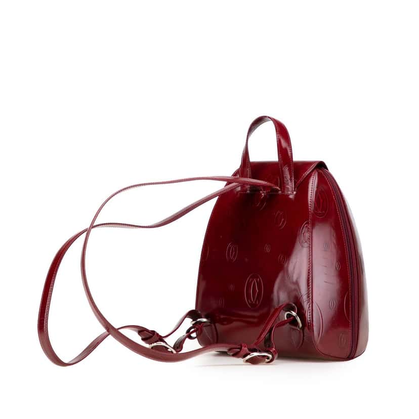 Cartier Patent Happy Birthday Backpack Red Leather Good condition - Back View