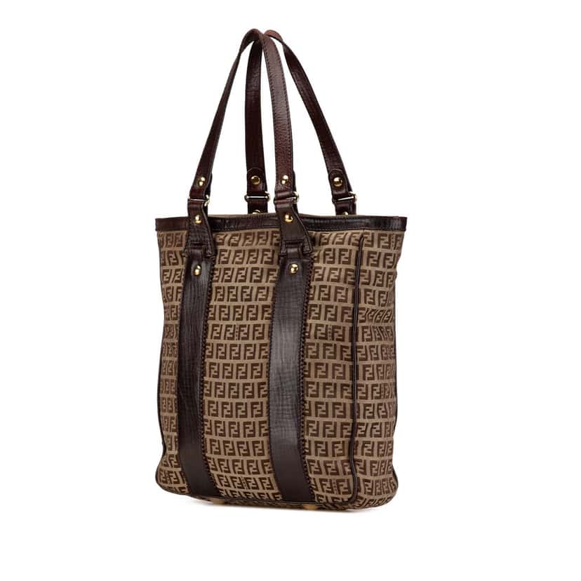 Fendi Zucchino Canvas Tote Brown Canvas Good condition - Back View