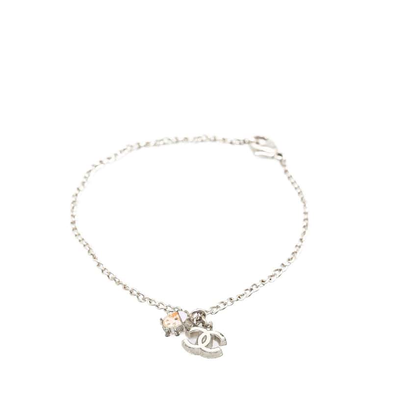 Chanel Silver Plated CC Ladybug Charm Bracelet Silver Silver Good condition - Back View