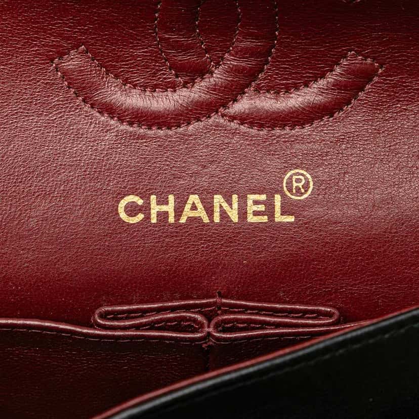 Chanel Small Classic Lambskin Double Flap Black Leather Good condition - Box View