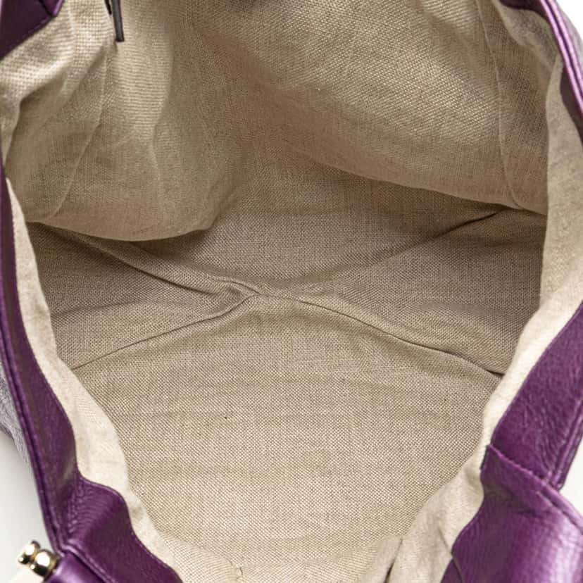 Gucci Leather Greenwich Tote Purple Leather Good condition - Model View