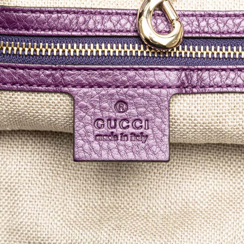 Gucci Leather Greenwich Tote Purple Leather Good condition - Box View
