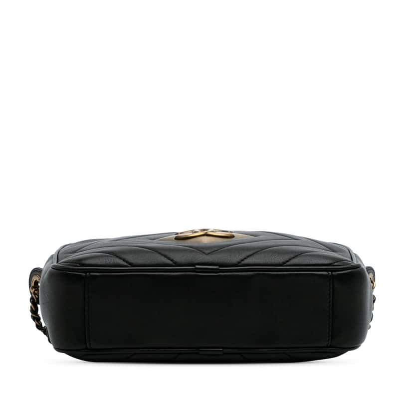 Chanel Chevron Lambskin Pyramid CC Camera Bag Black Leather Good condition - Inside View