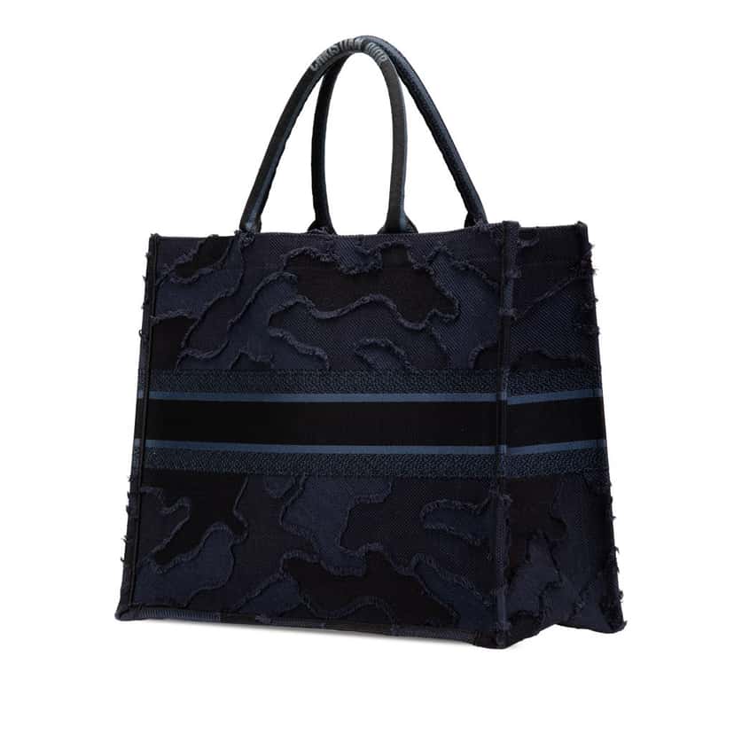 Dior Large Camouflage Book Tote Blue Canvas Good condition - Back View