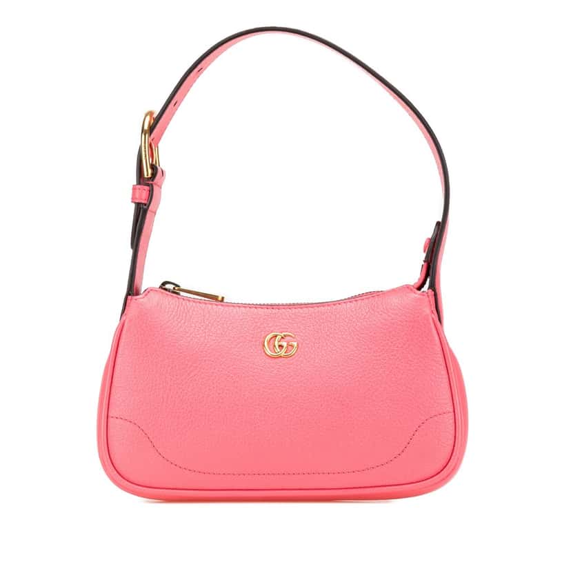 Gucci Mini Leather Aphrodite Shoulder Bag Pink Leather Good condition - Front View