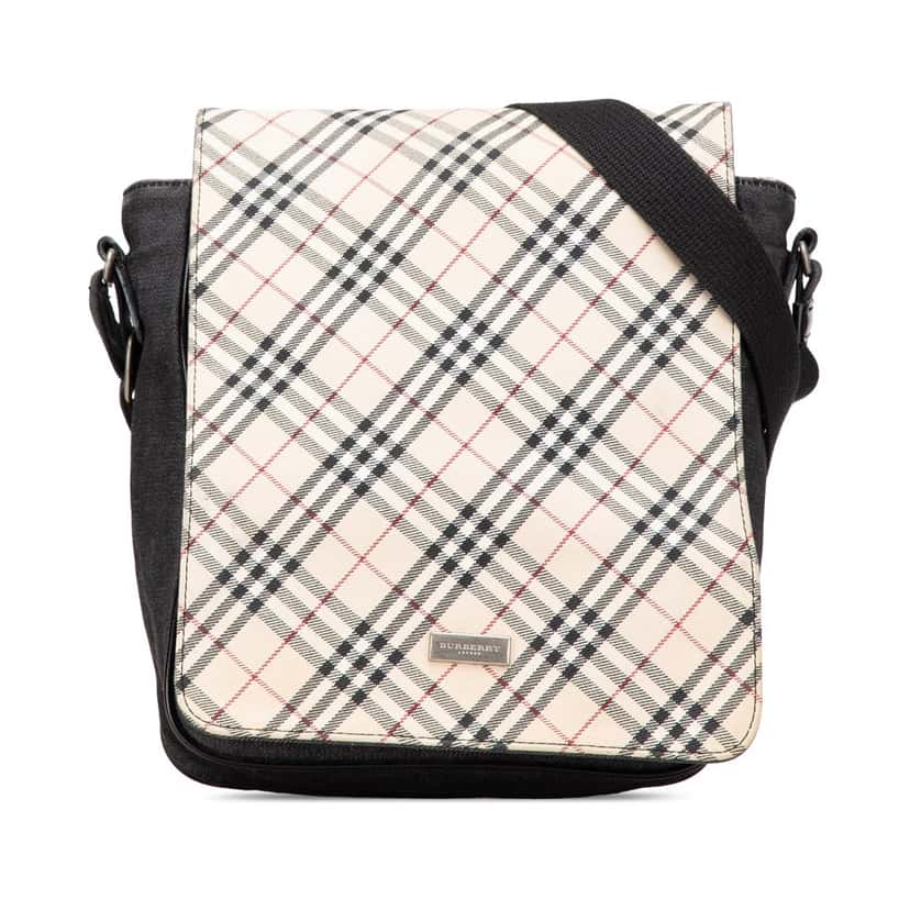 Burberry Nova Check Canvas and Denim Crossbody Brown Canvas Good condition - Front View