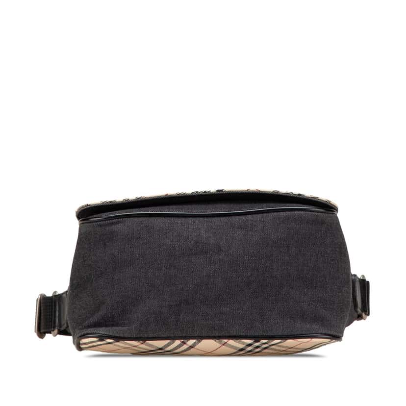 Burberry Nova Check Canvas and Denim Crossbody Brown Canvas Good condition - Inside View
