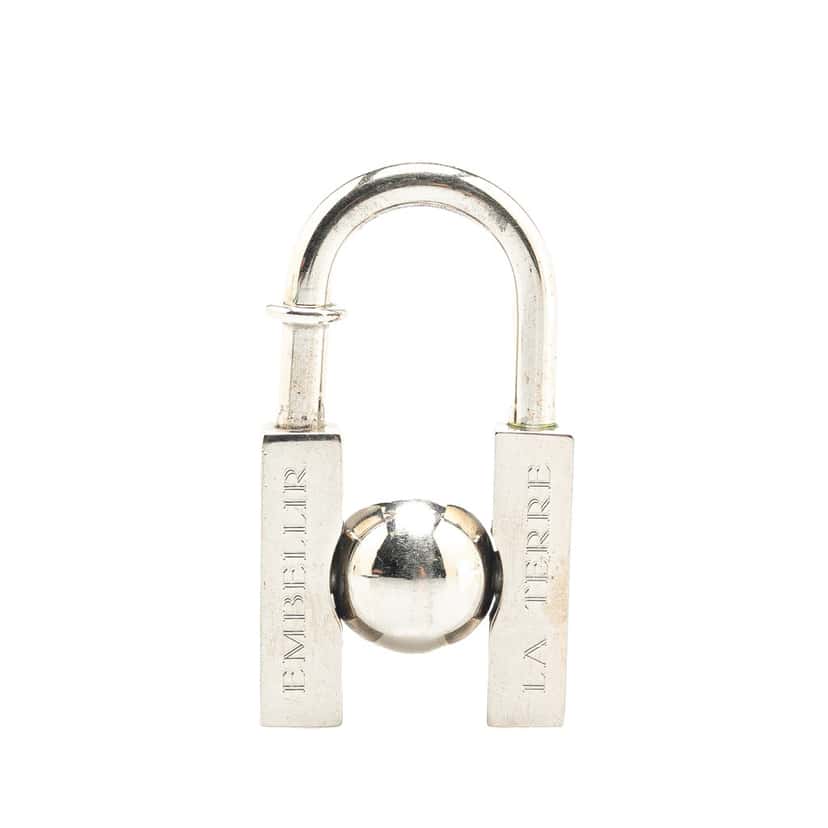 Hermès Palladium Plated LHomme Peut Embellir La Terre Cadena Lock Silver Brass Good condition - Back View