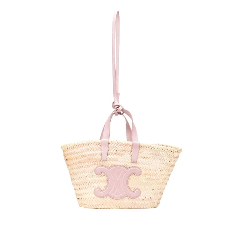 Celine Teen Raffia Cuir Triomphe Classic Panier Tote Brown Good condition - Front View