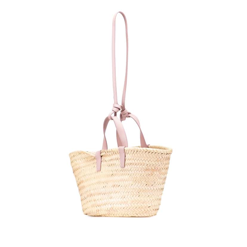 Celine Teen Raffia Cuir Triomphe Classic Panier Tote Brown Good condition - Back View