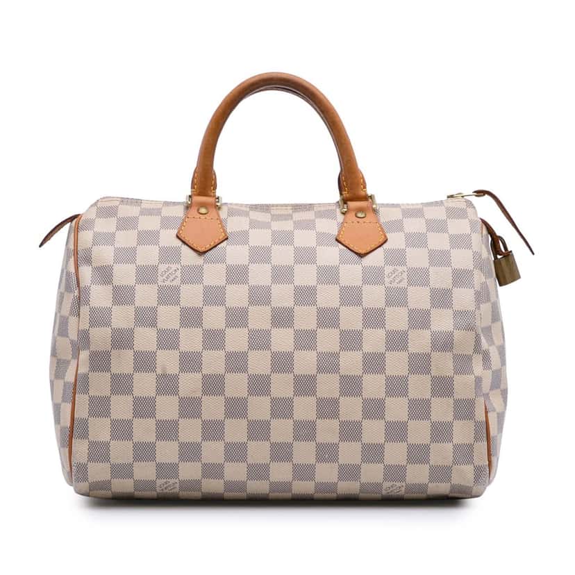 Louis Vuitton Damier Azur Speedy 30 White Canvas Good condition - Front View