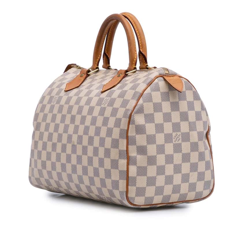 Louis Vuitton Damier Azur Speedy 30 White Canvas Good condition - Back View