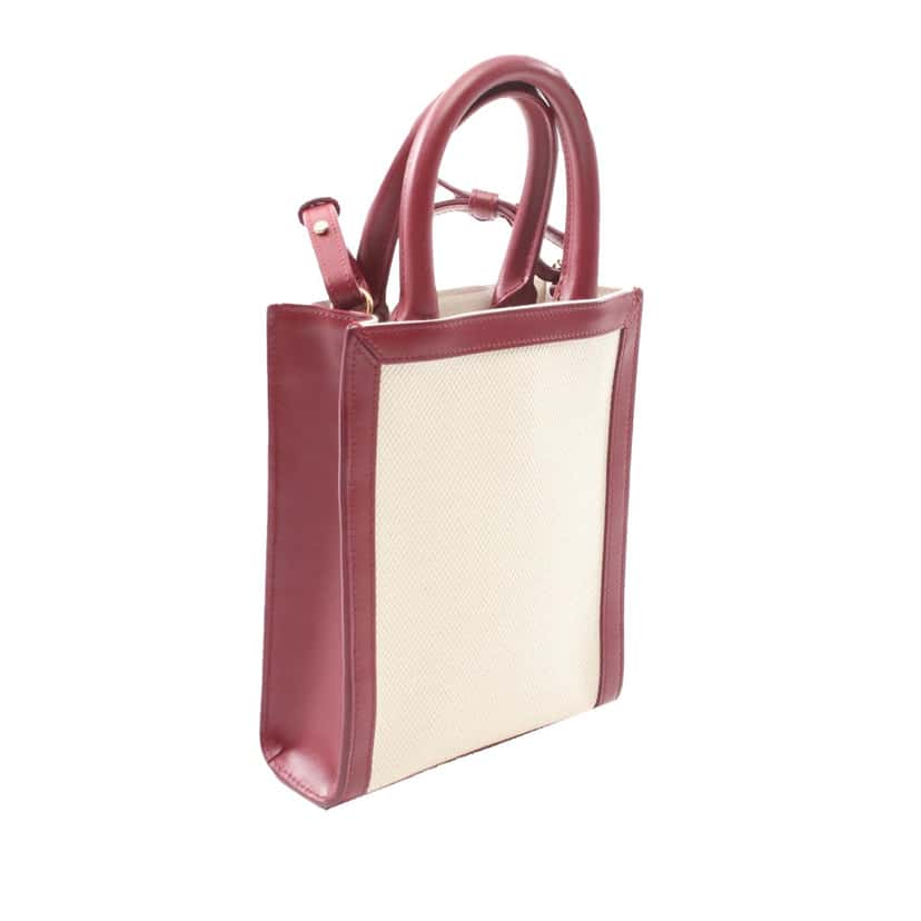 Celine Mini Canvas Vertical Cabas Satchel Brown Canvas Good condition - Back View