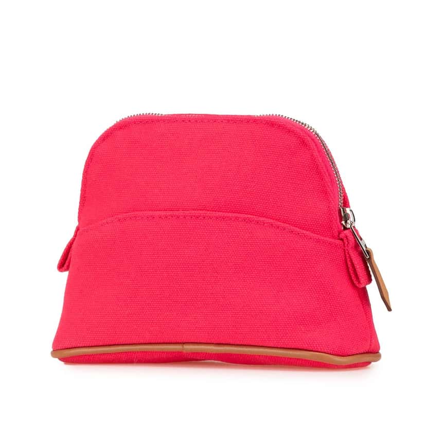 Hermès Mini Toile Bolide Case Pink Canvas Good condition - Back View