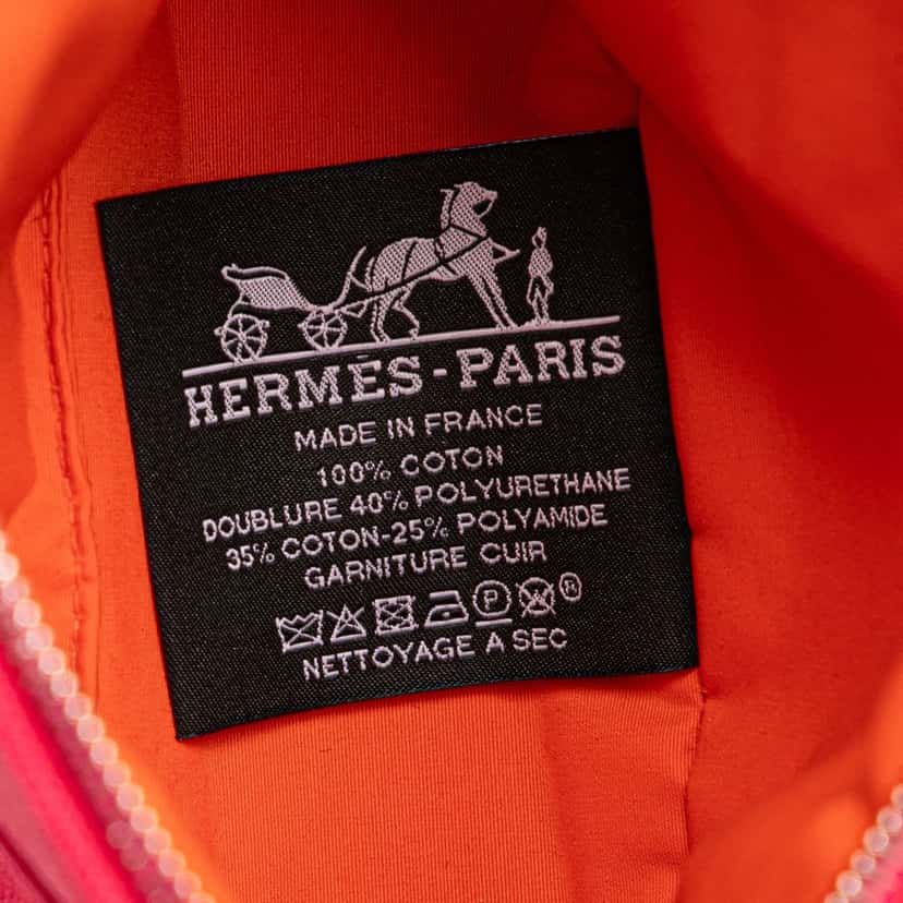 Hermès Mini Toile Bolide Case Pink Canvas Good condition - Box View