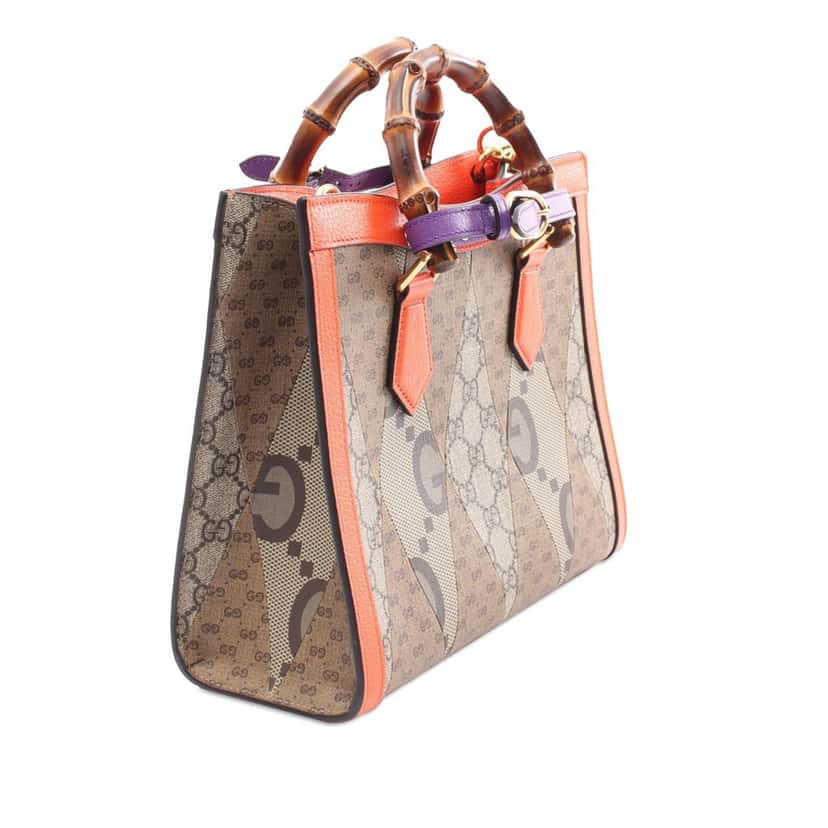 Gucci Small GG Supreme Diana Satchel Brown Canvas Good condition - Back View