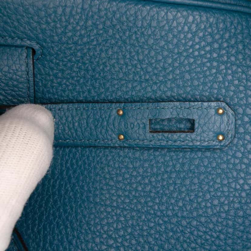 Hermès Togo Birkin Retourne 35 Blue Leather Good condition - Box View