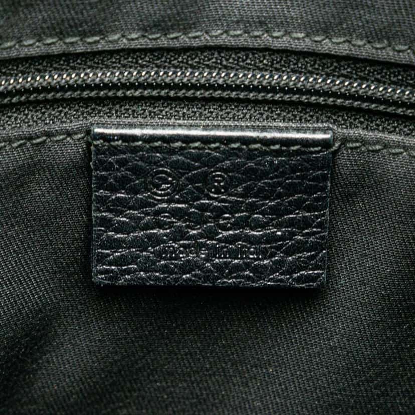 Gucci Pebbled Leather Abbey D Ring Shoulder Bag Black Leather Good condition - Box View