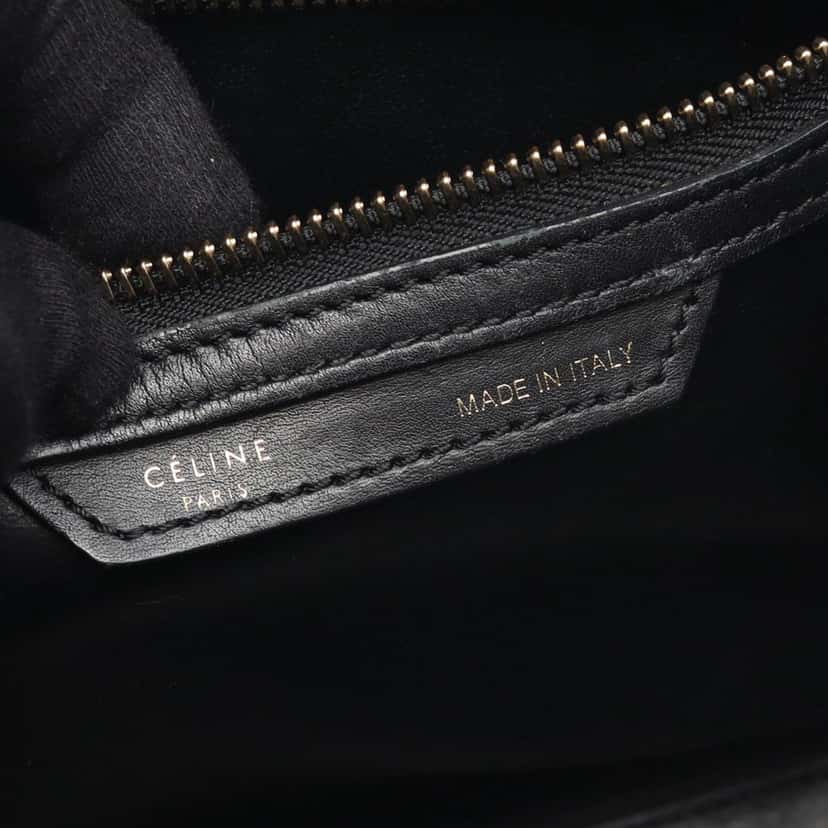 Celine Micro Smooth Calfskin Luggage Tote Black Leather Good condition - Inside View