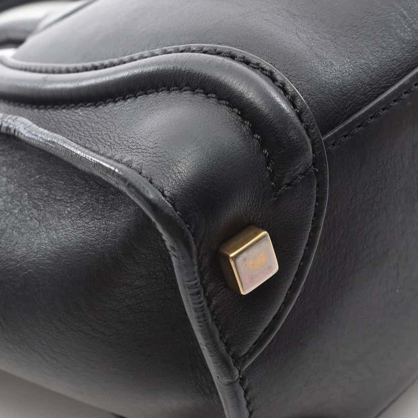Celine Micro Smooth Calfskin Luggage Tote Black Leather Good condition - Box View