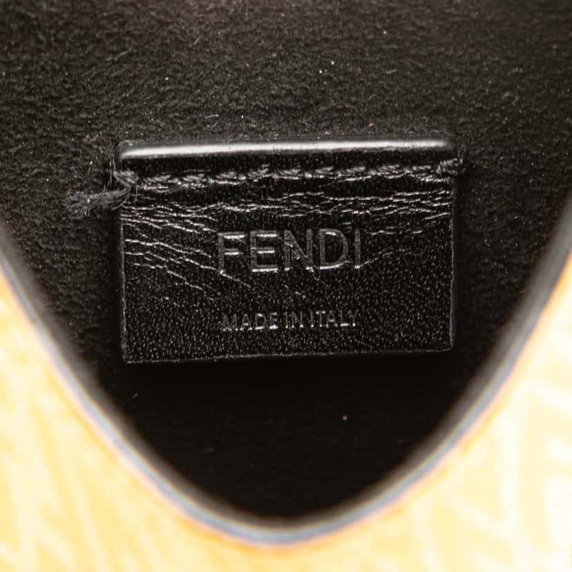 Fendi Sarah Coleman Coated Canvas FF Vertigo Phone Holder Crossbody Yellow Canvas Good condition - Box View