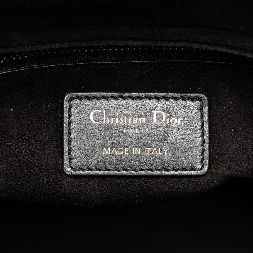 Dior Medium Calfskin Death Tarot Card Lady Dior Black Leather Good condition - Box View