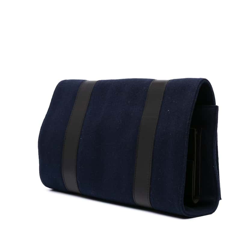 Dior Felt Travel Organizer Clutch Blue Polyester Very good condition - Back View