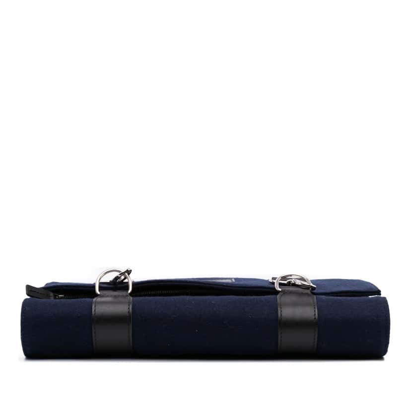 Dior Felt Travel Organizer Clutch Blue Polyester Very good condition - Inside View