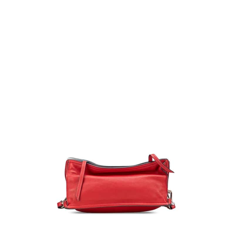 Prada Glace Calf Etiquette Flap Crossbody Red Leather Good condition - Inside View